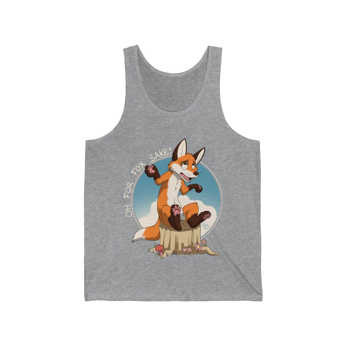 Oh For Fox Sake White Text - Tank Top Tank Top Paco Panda Heather XS 