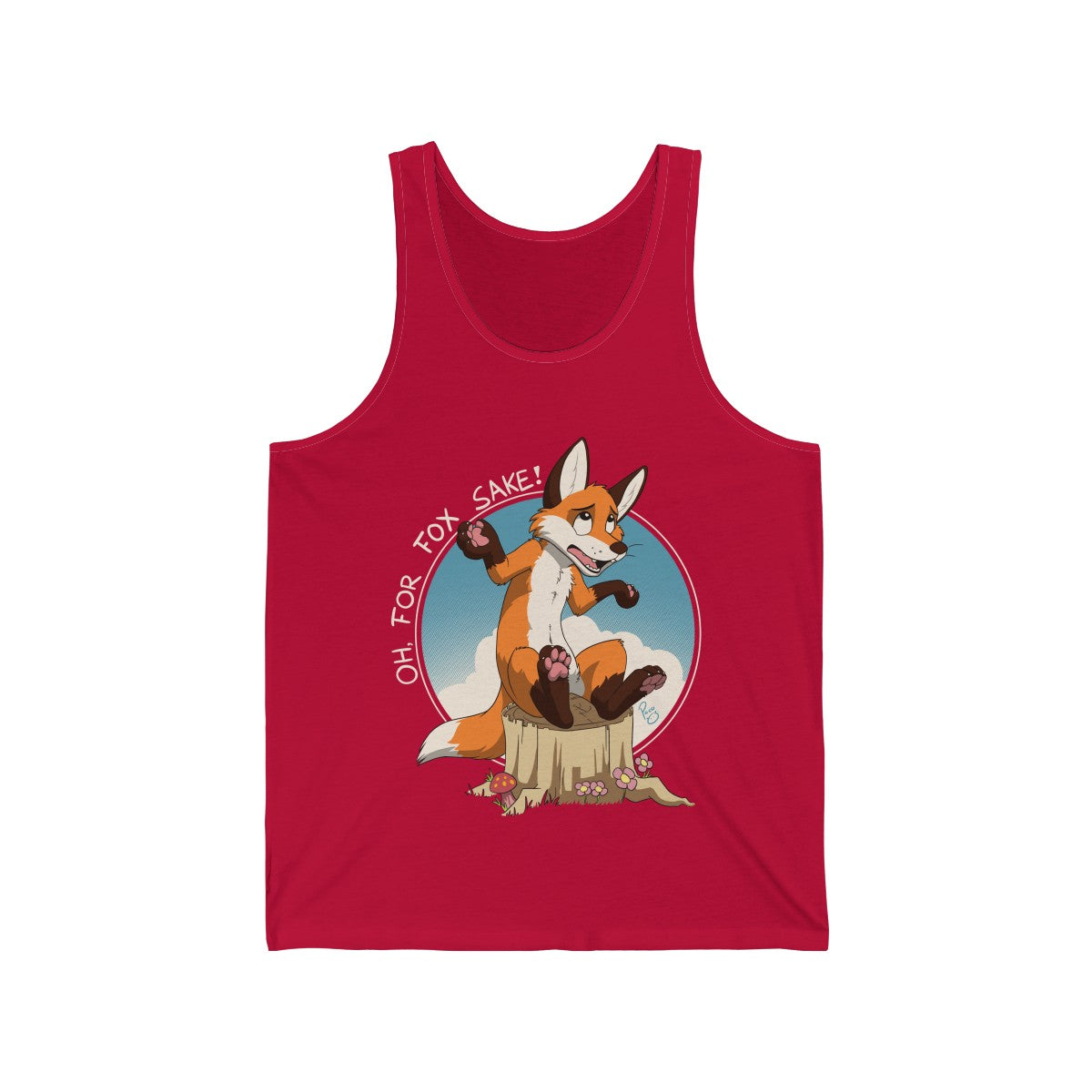 Oh For Fox Sake White Text - Tank Top Tank Top Paco Panda Red XS 