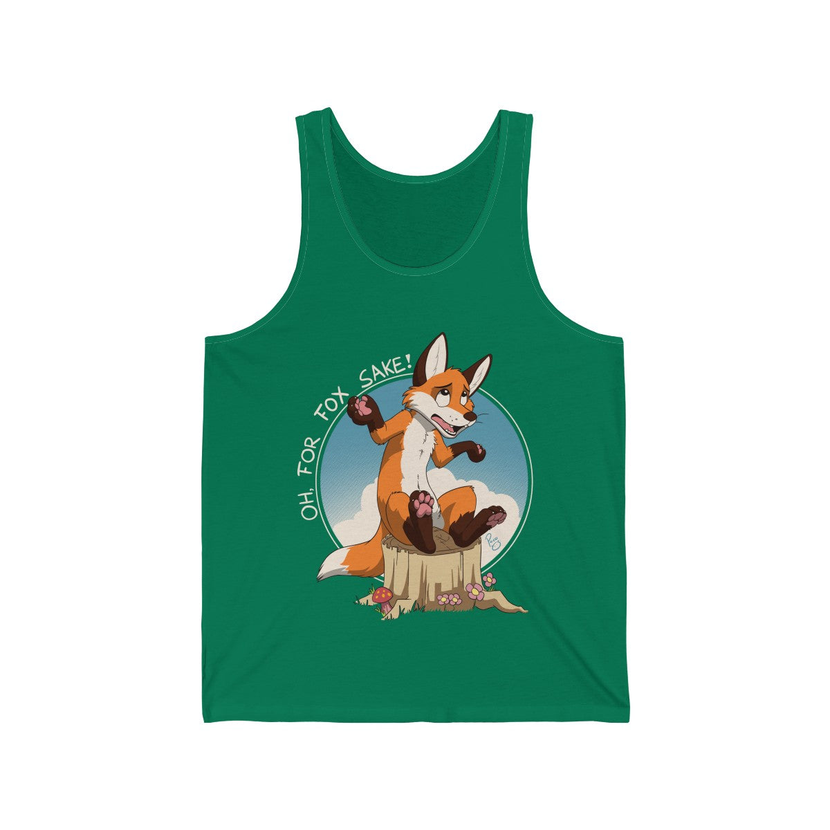 Oh For Fox Sake White Text - Tank Top Tank Top Paco Panda Green XS 