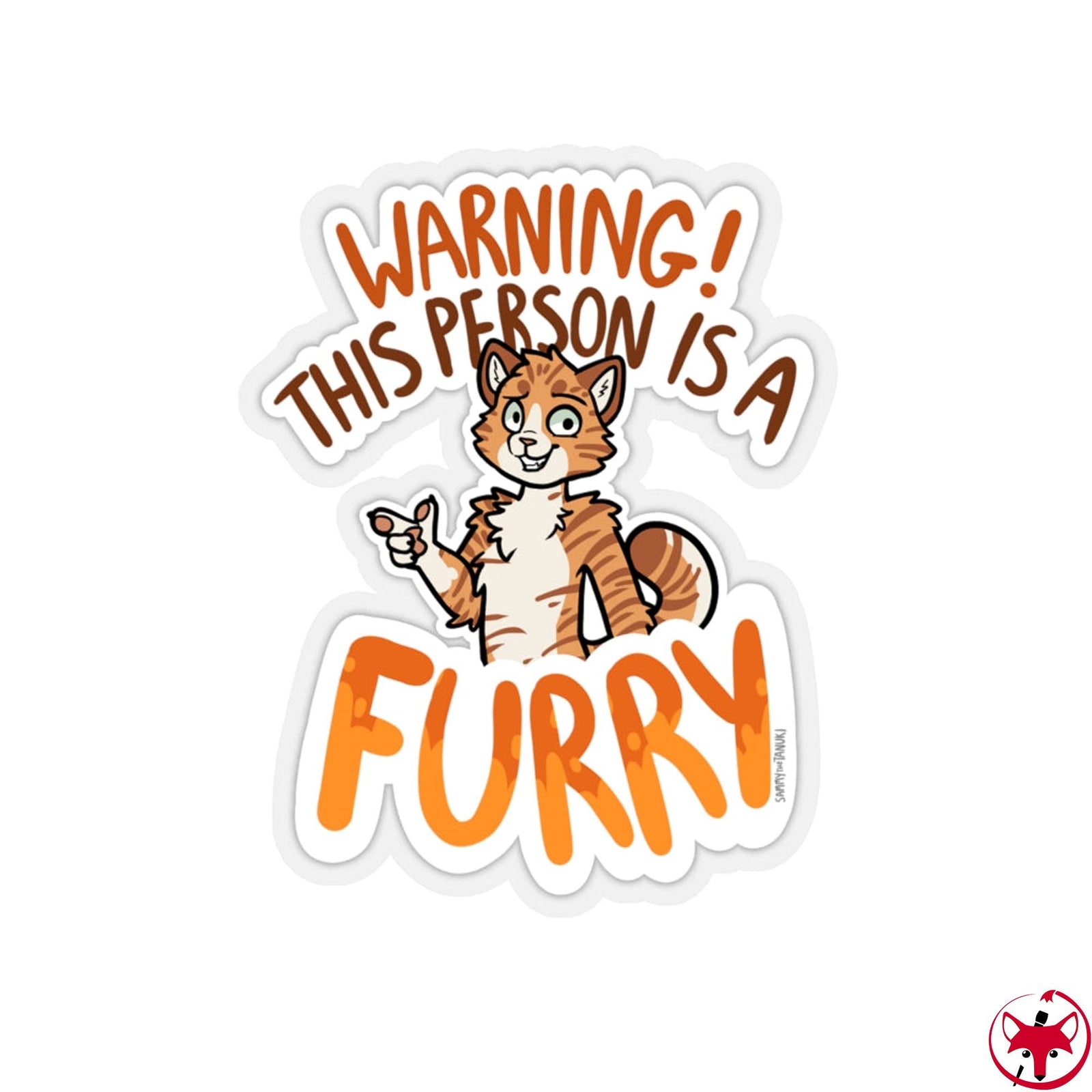 Orange Cat - Sticker Sticker Sammy The Tanuki 