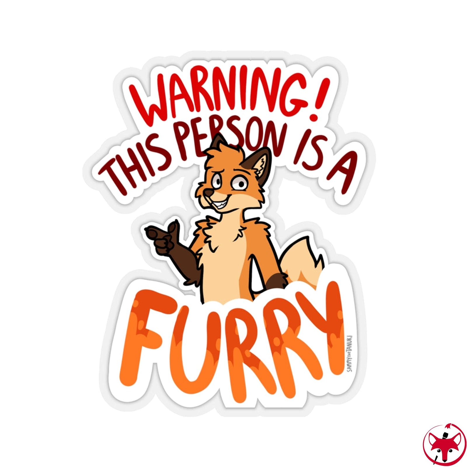 Orange Fox - Sticker Sticker Sammy The Tanuki 