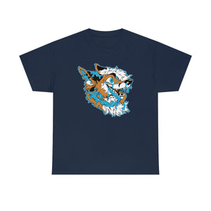 Orange and Blue - T-Shirt T-Shirt Artworktee Navy Blue S 