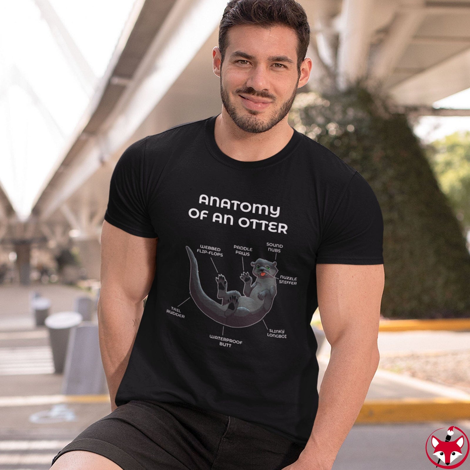 Otter Black - T-Shirt T-Shirt Artworktee 