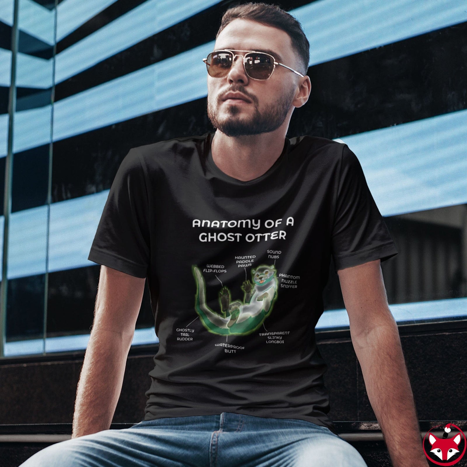 Otter Ghost - T-Shirt T-Shirt Artworktee 