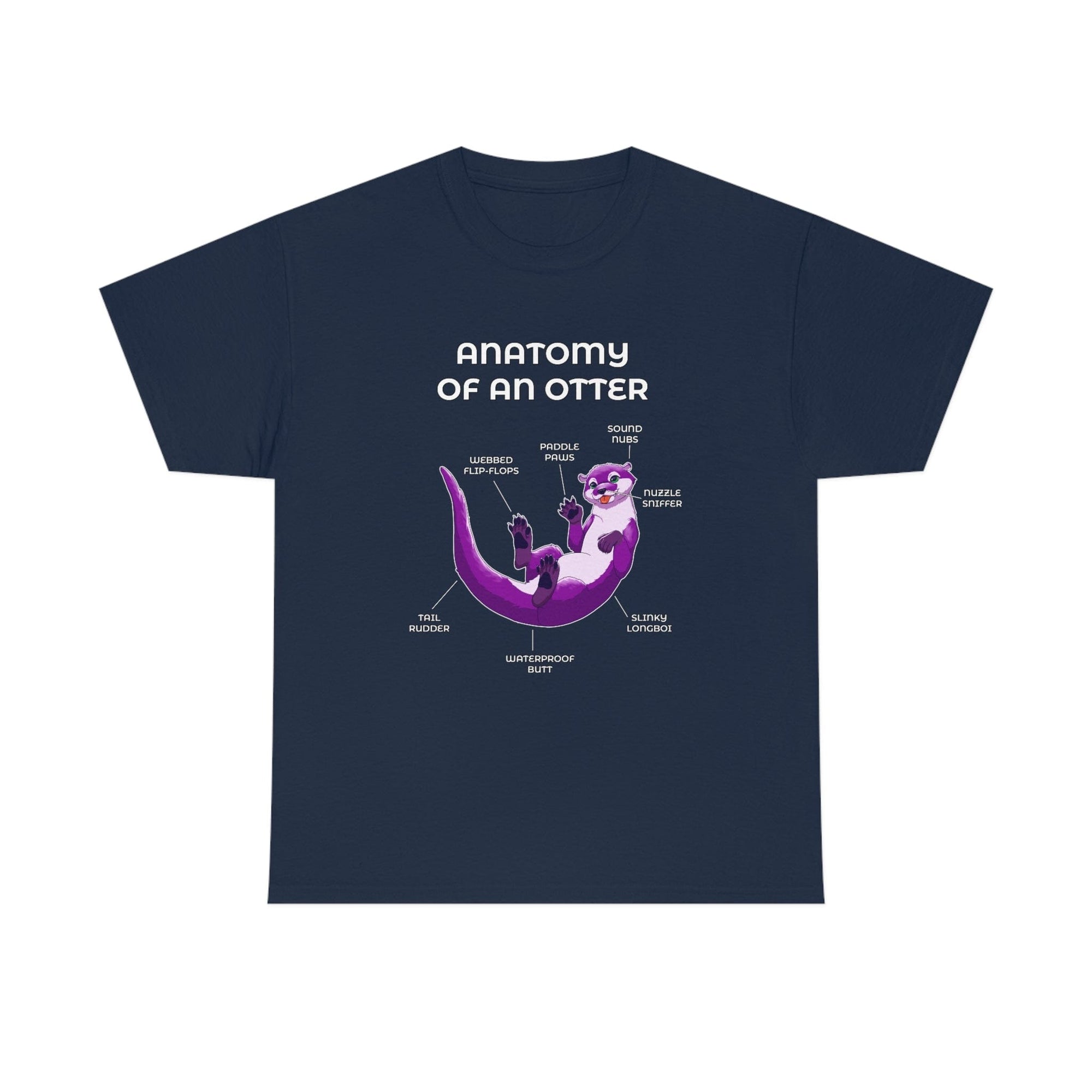 Otter Purple - T-Shirt T-Shirt Artworktee Navy Blue S 