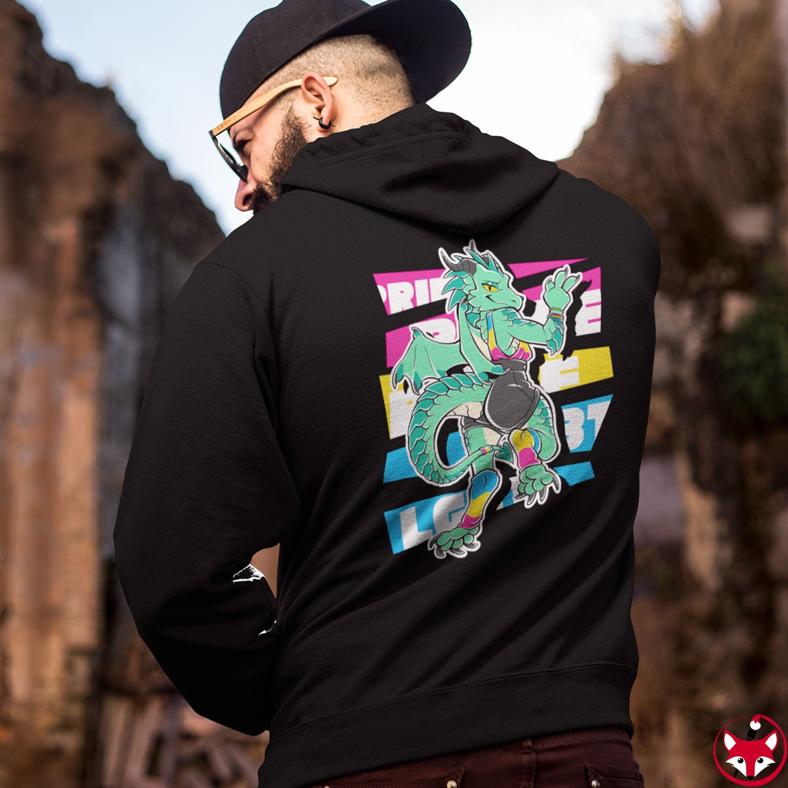 Pansexual Pride Jules Dragon - Hoodie Hoodie Artworktee 