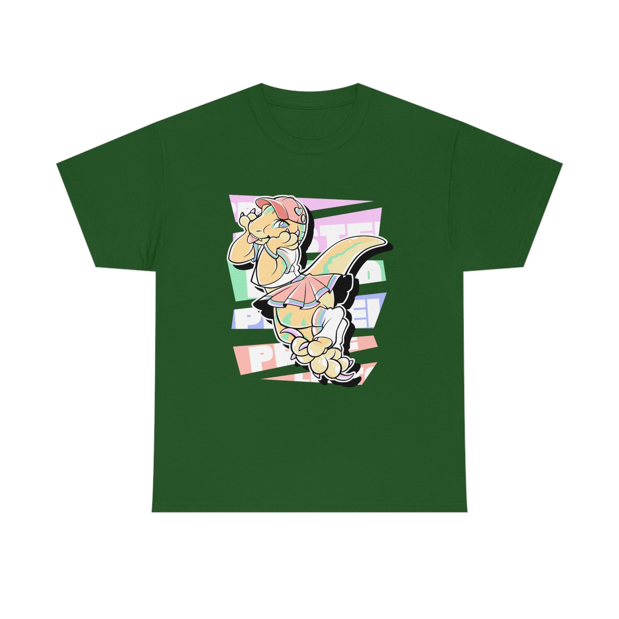 Pastel Gay Pride Echo Raptor - T-Shirt T-Shirt Artworktee Green S 