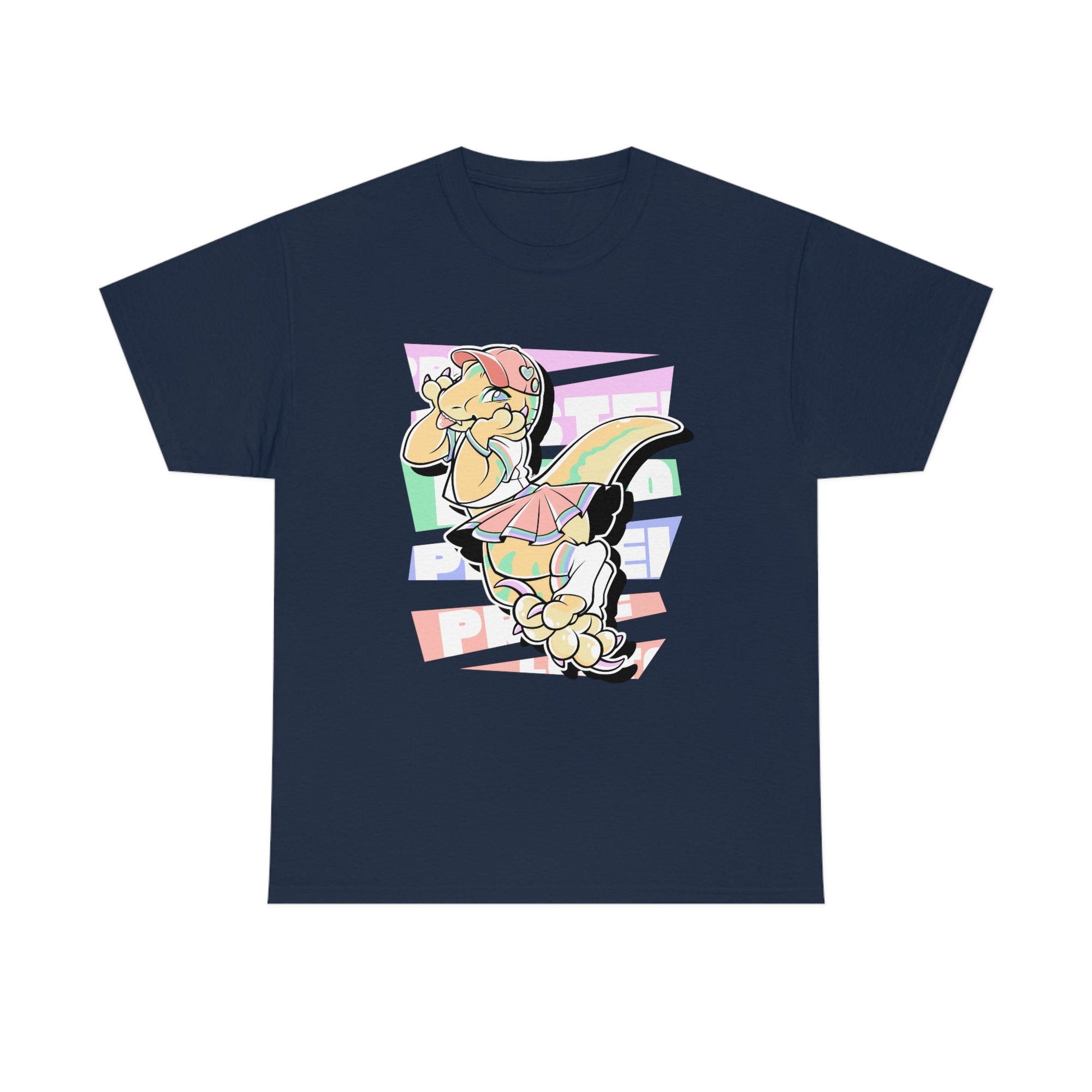Pastel Gay Pride Echo Raptor - T-Shirt T-Shirt Artworktee Navy Blue S 