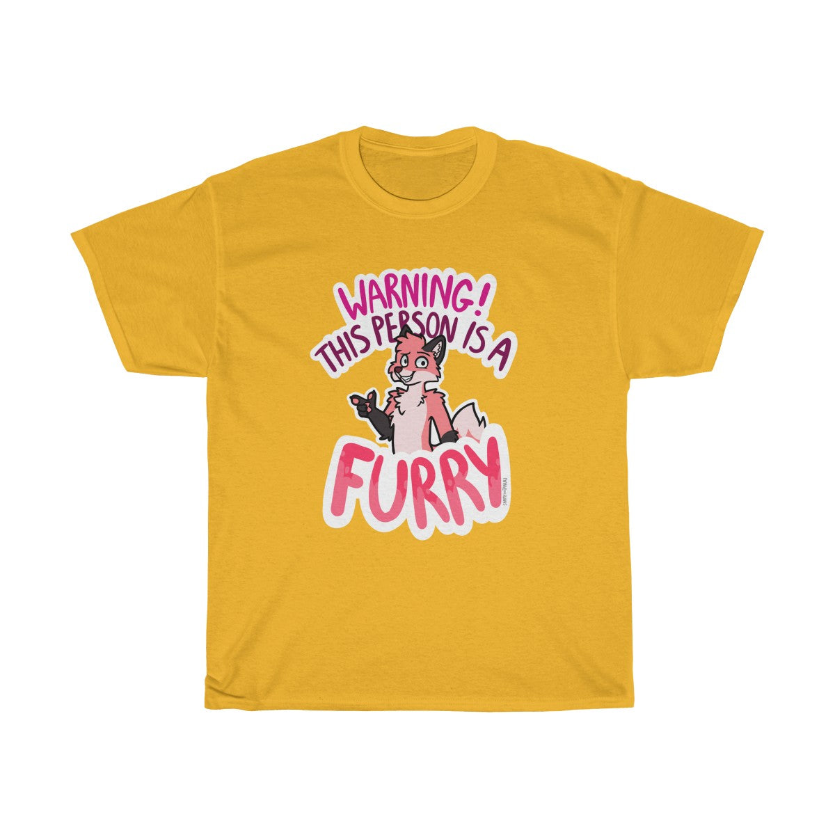 Pink Fox - T-Shirt T-Shirt Sammy The Tanuki Gold S 