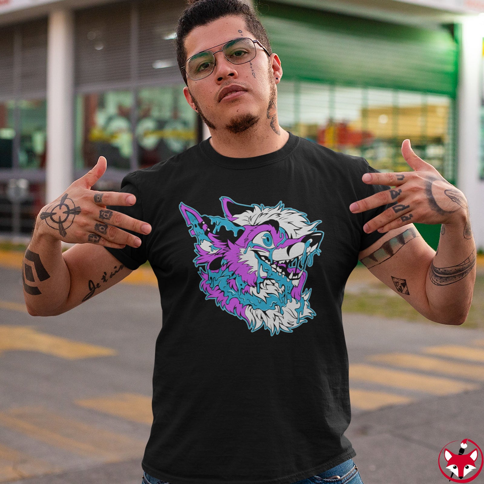 Pink and Light Blue - T-Shirt T-Shirt Artworktee 