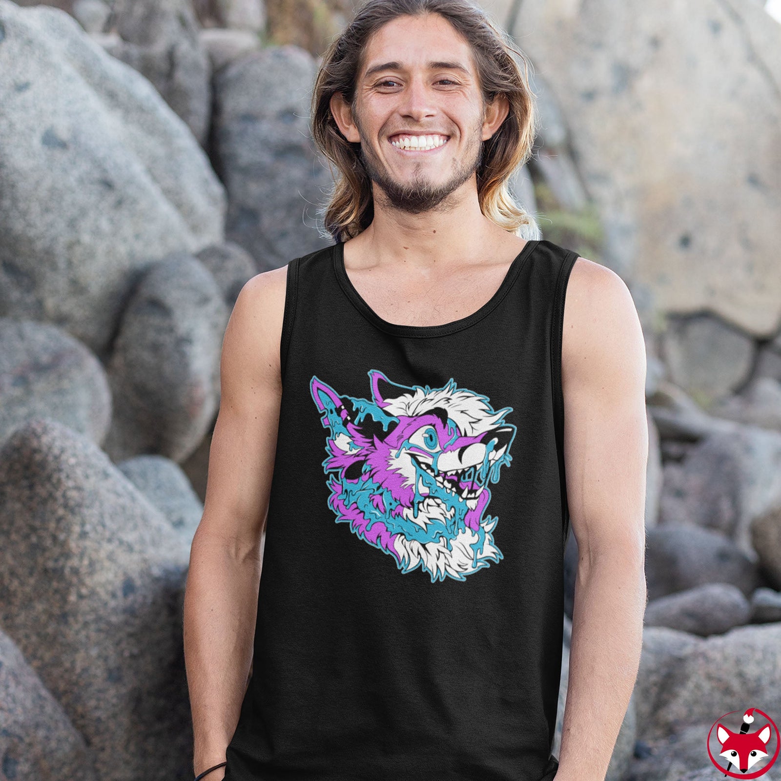 Pink and Light Blue - Tank Top Tank Top Artworktee 