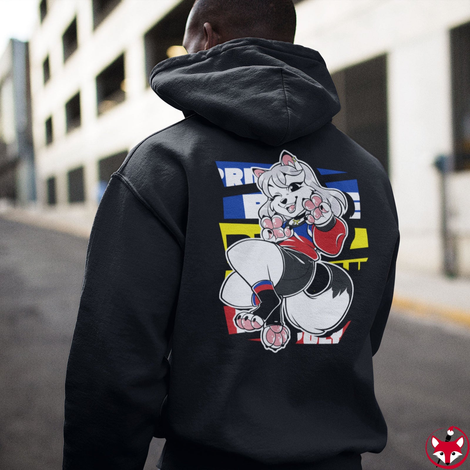 Polyamorous Pride Riley Arctic Fox - Hoodie Hoodie Artworktee 