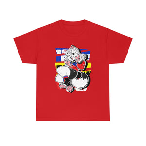 Polyamorous Pride Riley Arctic Fox - T-Shirt T-Shirt Artworktee Red S 