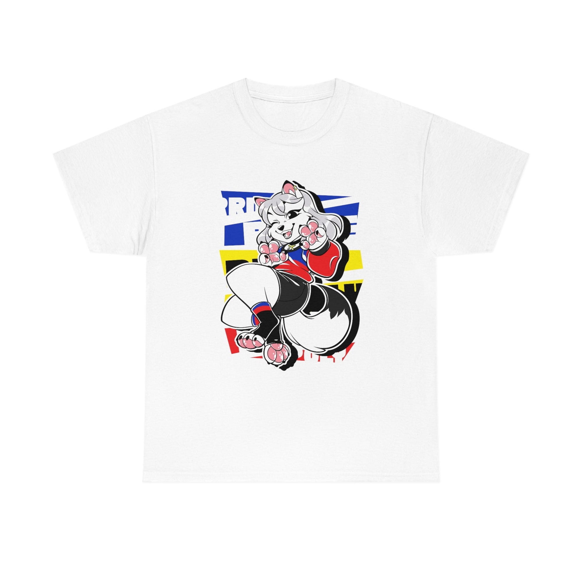 Polyamorous Pride Riley Arctic Fox - T-Shirt T-Shirt Artworktee White S 