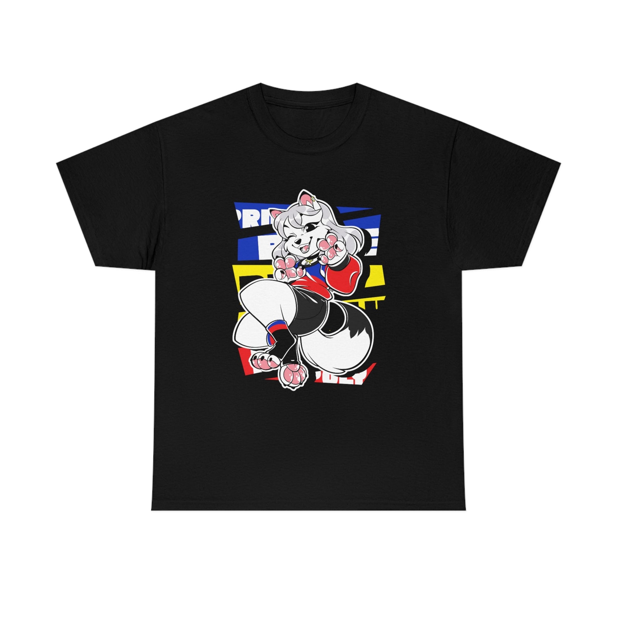 Polyamorous Pride Riley Arctic Fox - T-Shirt T-Shirt Artworktee Black S 