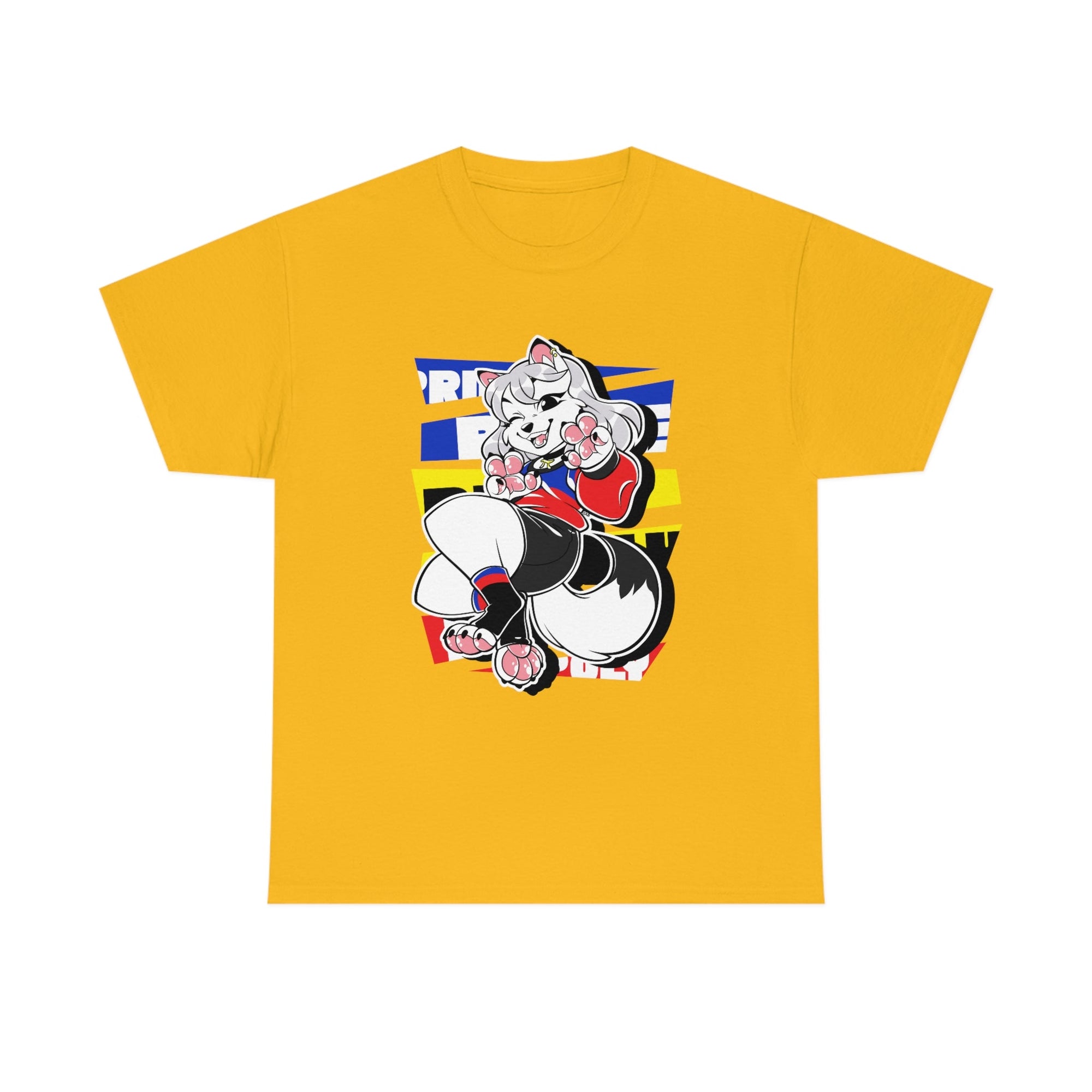 Polyamorous Pride Riley Arctic Fox - T-Shirt T-Shirt Artworktee Gold S 