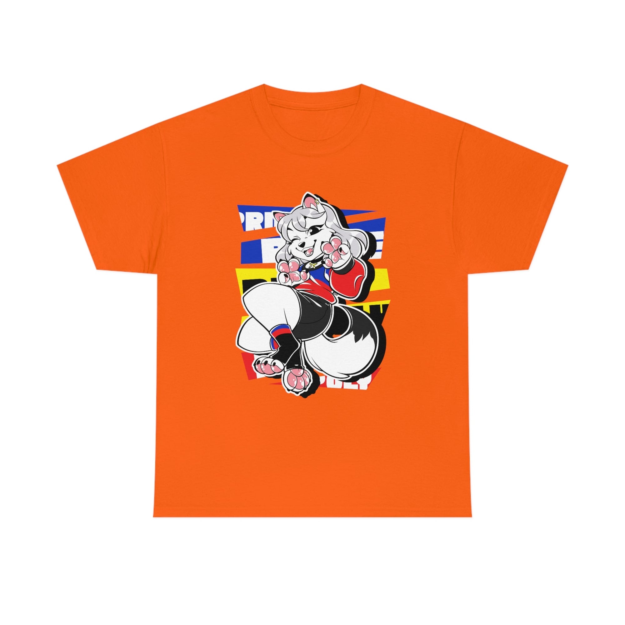 Polyamorous Pride Riley Arctic Fox - T-Shirt T-Shirt Artworktee Orange S 