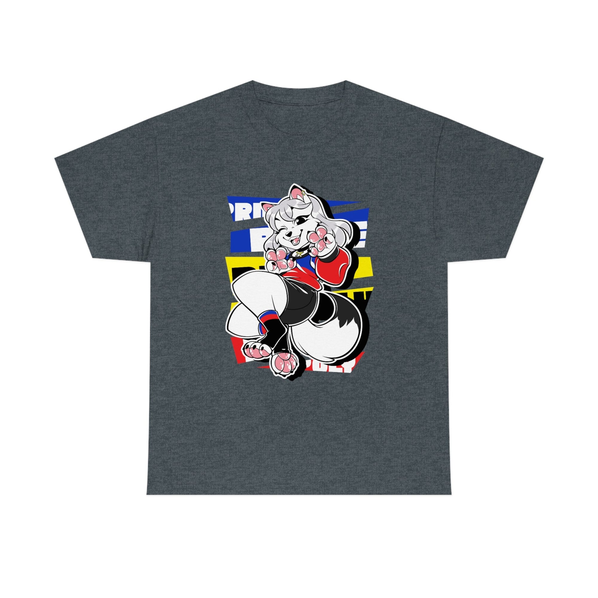 Polyamorous Pride Riley Arctic Fox - T-Shirt T-Shirt Artworktee Dark Heather S 