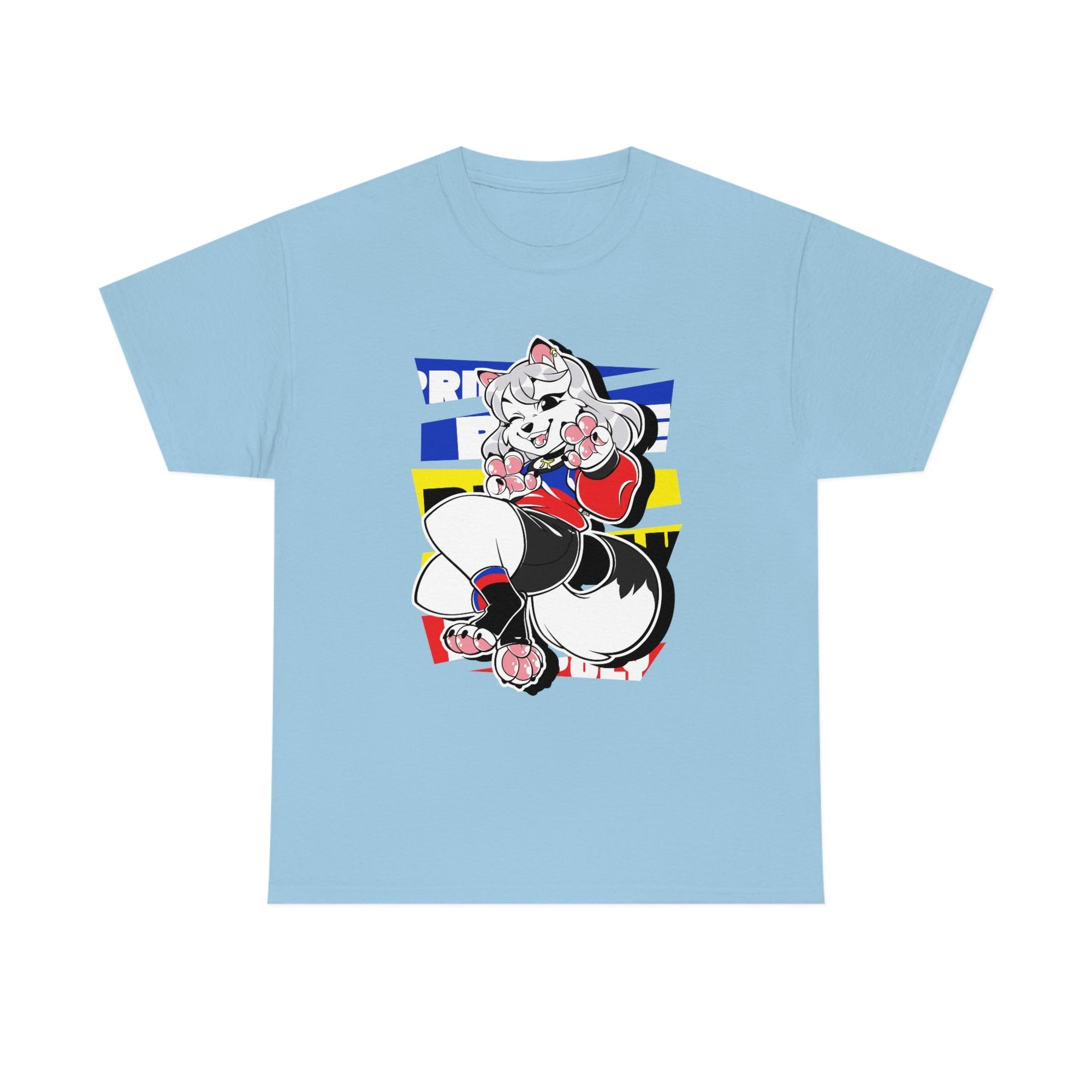 Polyamorous Pride Riley Arctic Fox - T-Shirt T-Shirt Artworktee Light Blue S 