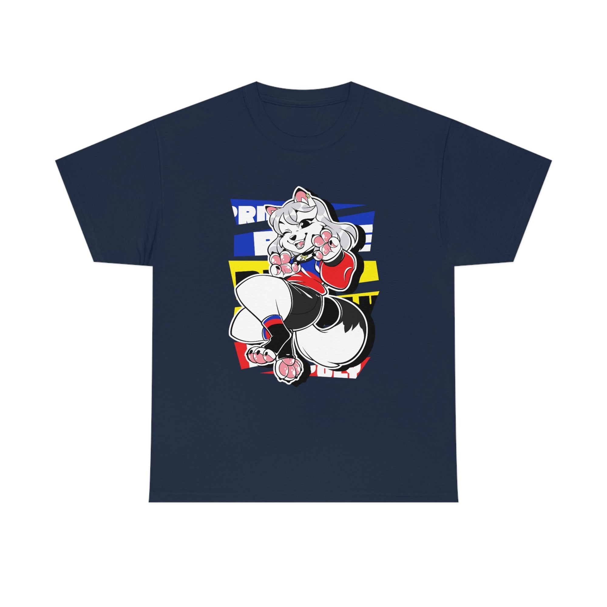 Polyamorous Pride Riley Arctic Fox - T-Shirt T-Shirt Artworktee Navy Blue S 