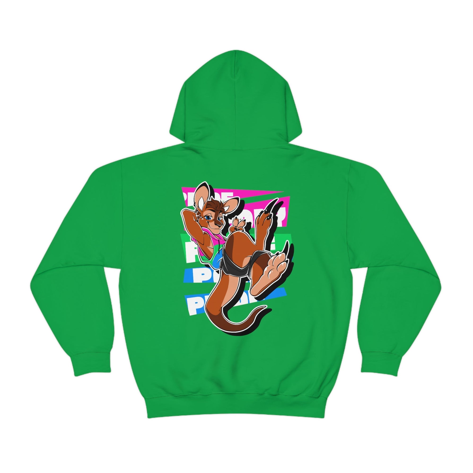 Polysexual Pride Tau Kangaroo - Hoodie Hoodie Artworktee Green S 