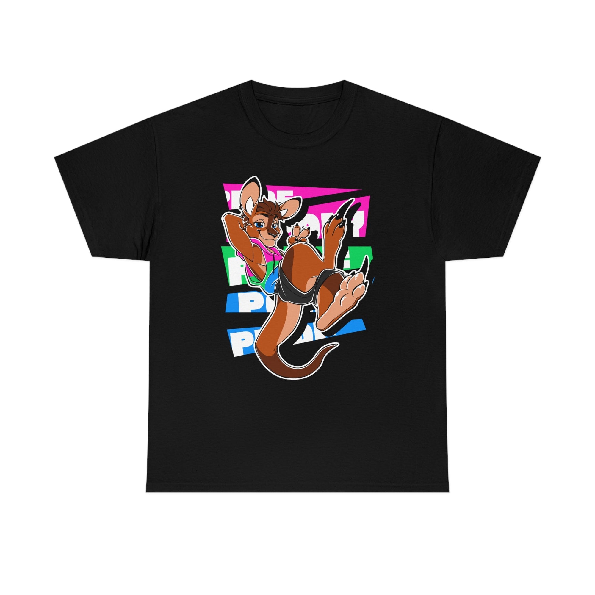 Polysexual Pride Tau Kangaroo - T-Shirt T-Shirt Artworktee Black S 