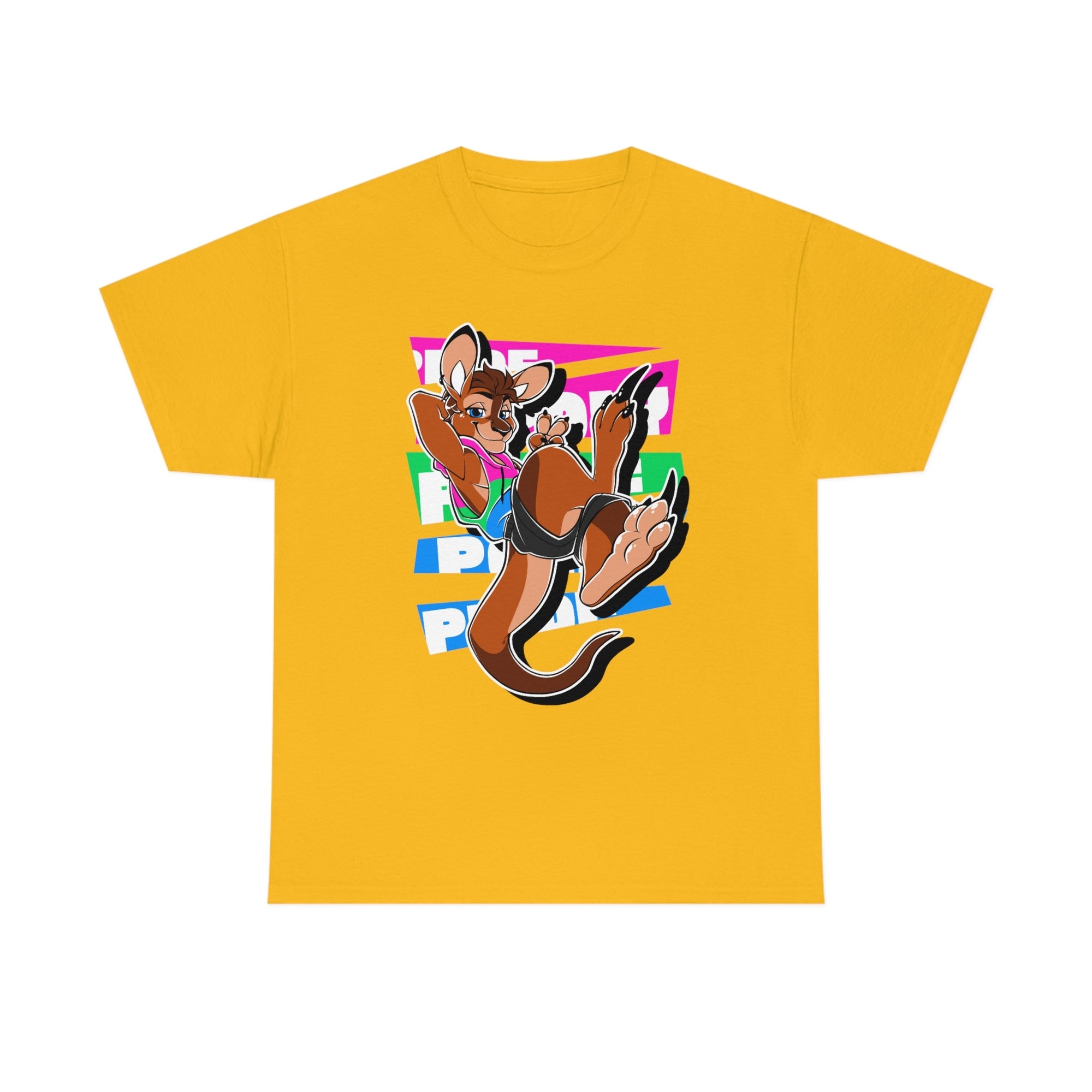Polysexual Pride Tau Kangaroo - T-Shirt T-Shirt Artworktee Gold S 