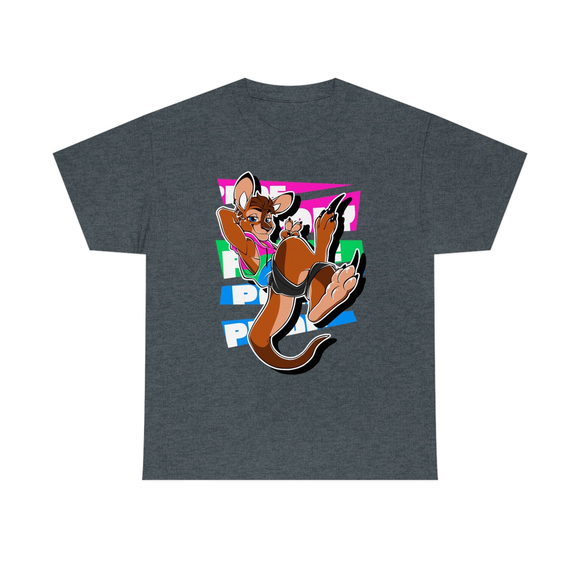 Polysexual Pride Tau Kangaroo - T-Shirt T-Shirt Artworktee Dark Heather S 