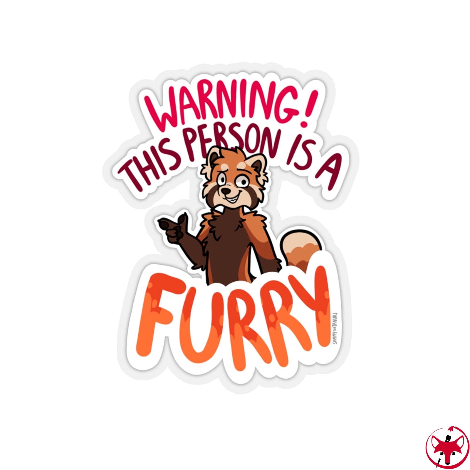 Red Panda - Sticker Sticker Sammy The Tanuki 