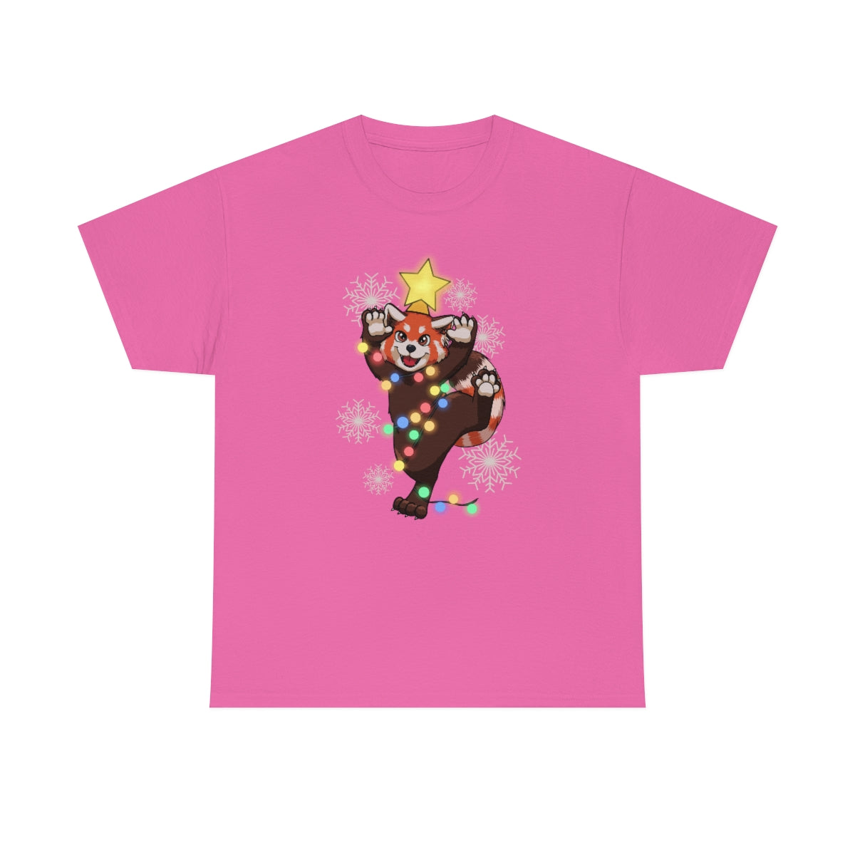 Red Panda Christmas - T-Shirt T-Shirt Artworktee Pink S 