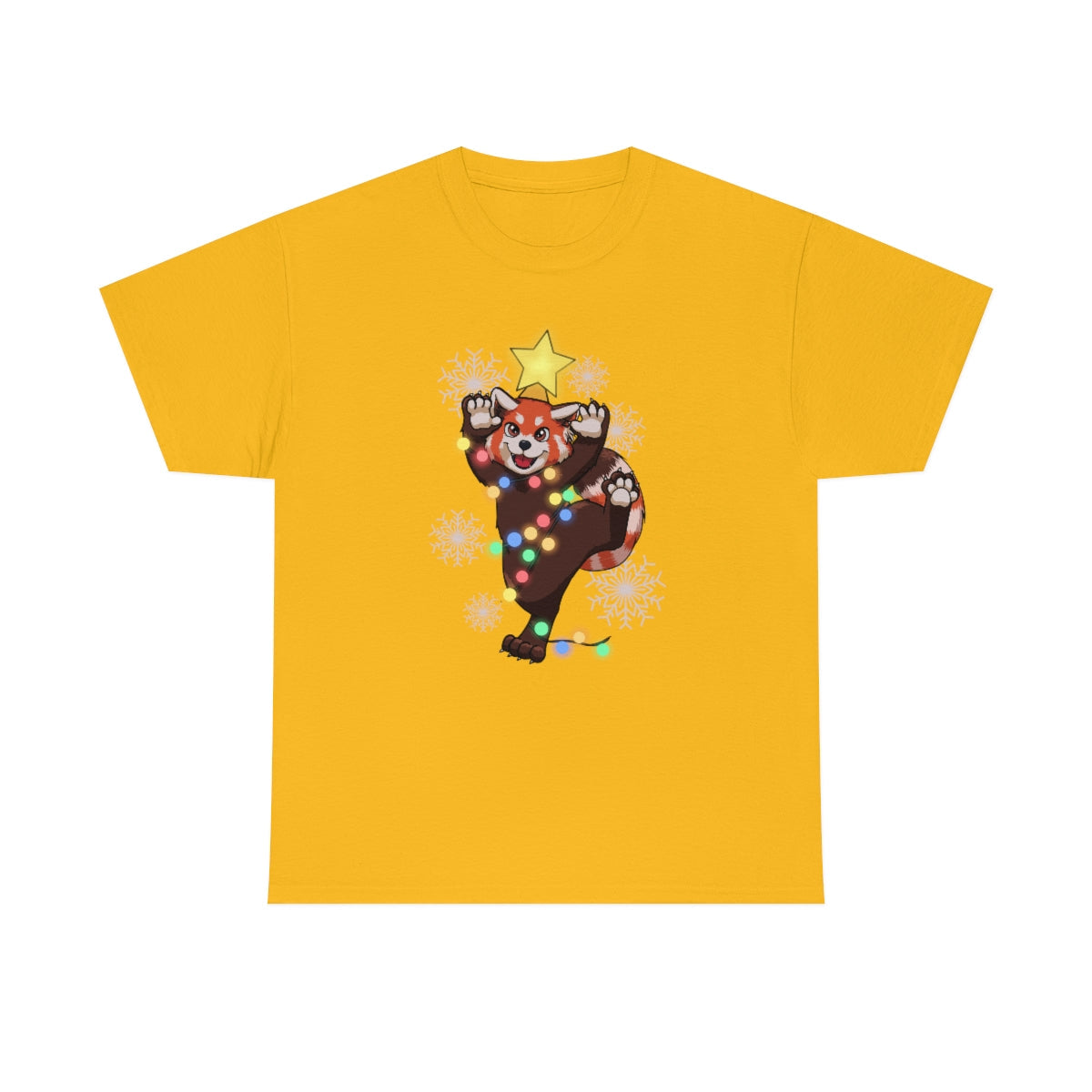 Red Panda Christmas - T-Shirt T-Shirt Artworktee Gold S 