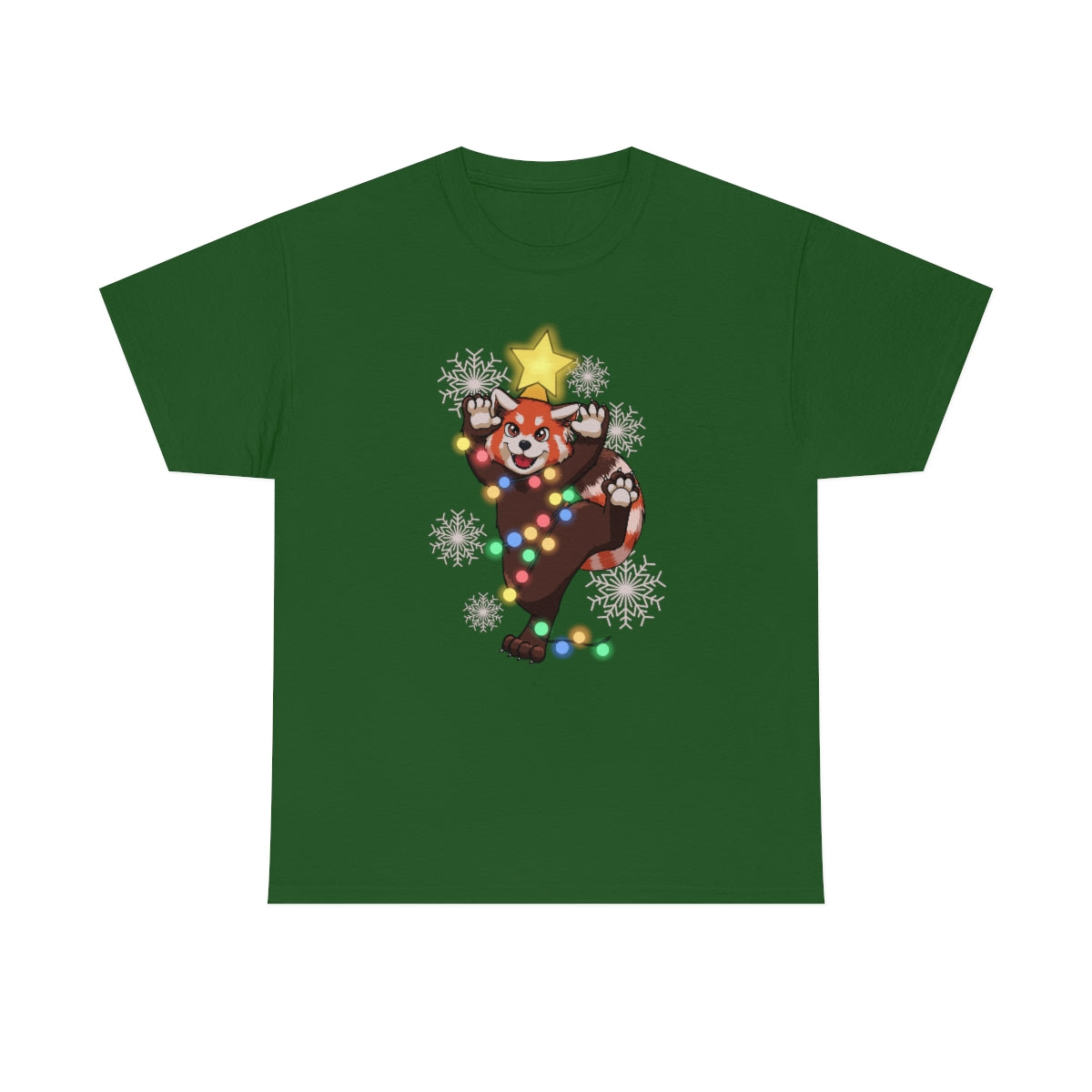 Red Panda Christmas - T-Shirt T-Shirt Artworktee Green S 