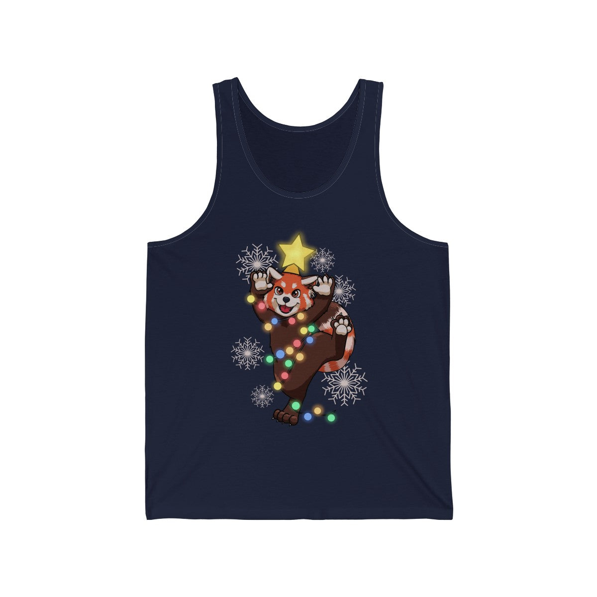 Red Panda Christmas - Tank Top Tank Top Artworktee Navy Blue XS 