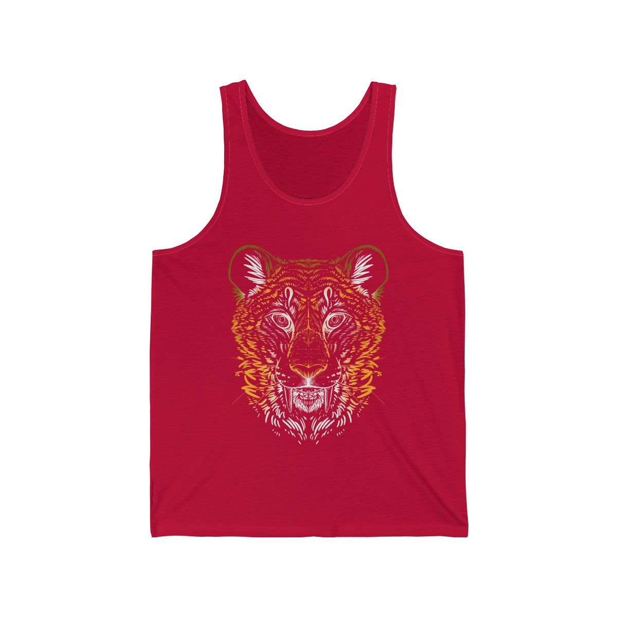Sabertooth Colored - Tank Top Tank Top Dire Creatures Red XS 