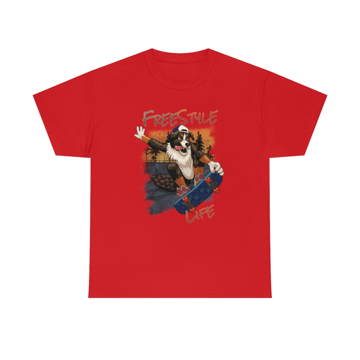 Skater Dog - T-Shirt T-Shirt Artworktee Red S 