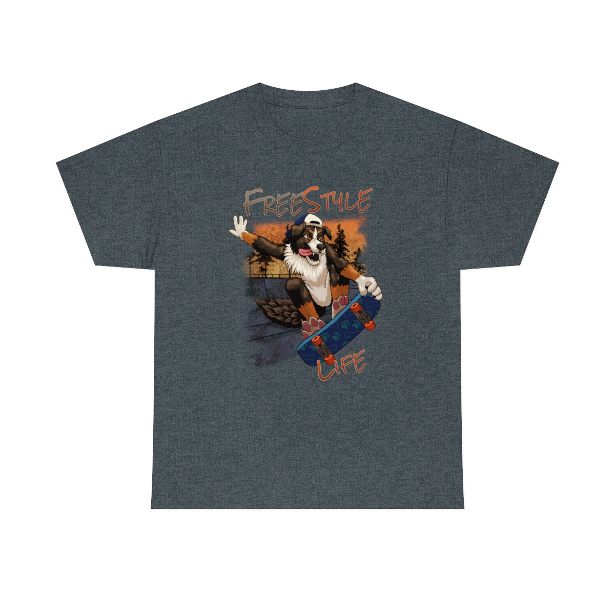 Skater Dog - T-Shirt T-Shirt Artworktee Dark Heather S 