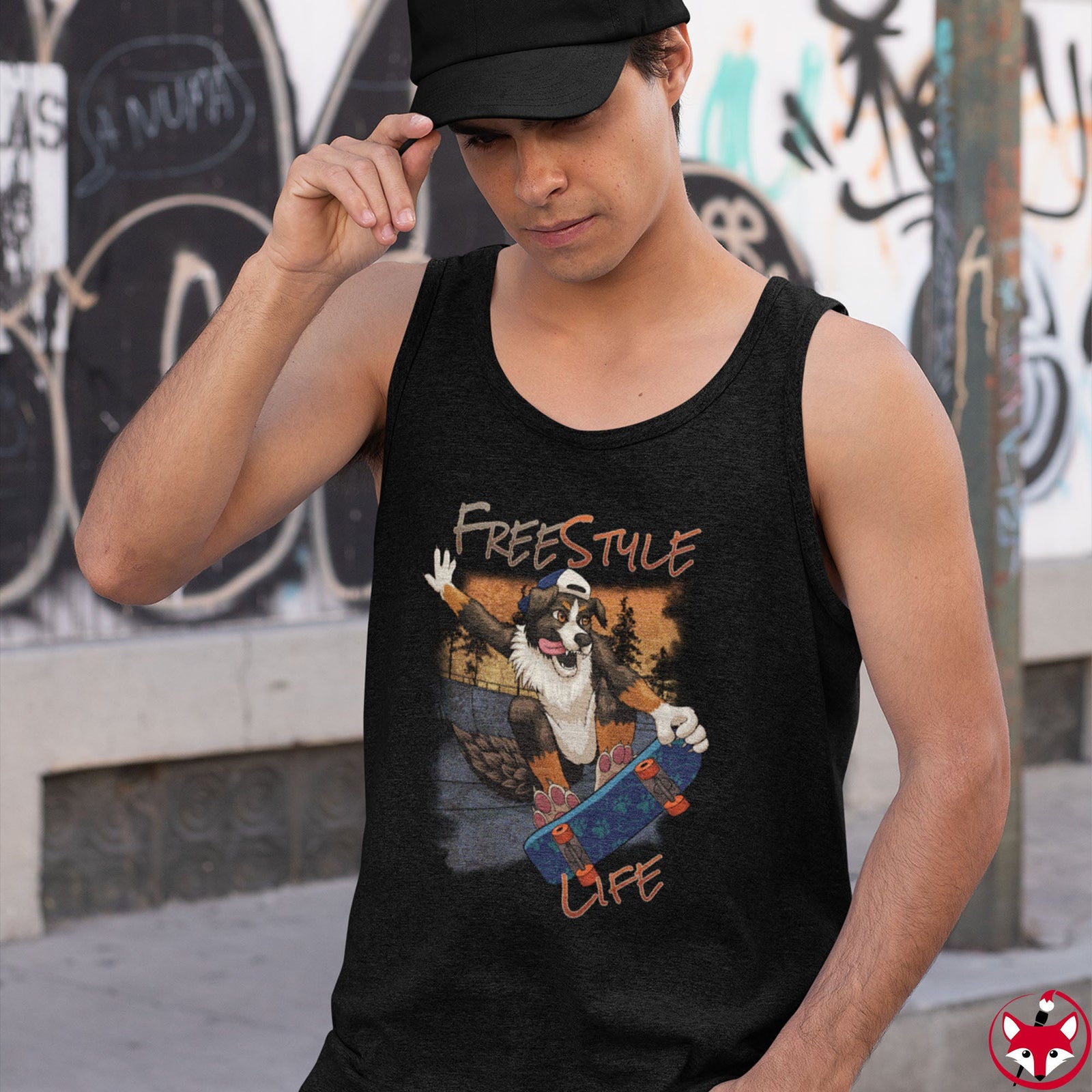 Skater Dog - Tank Top Tank Top Artworktee 