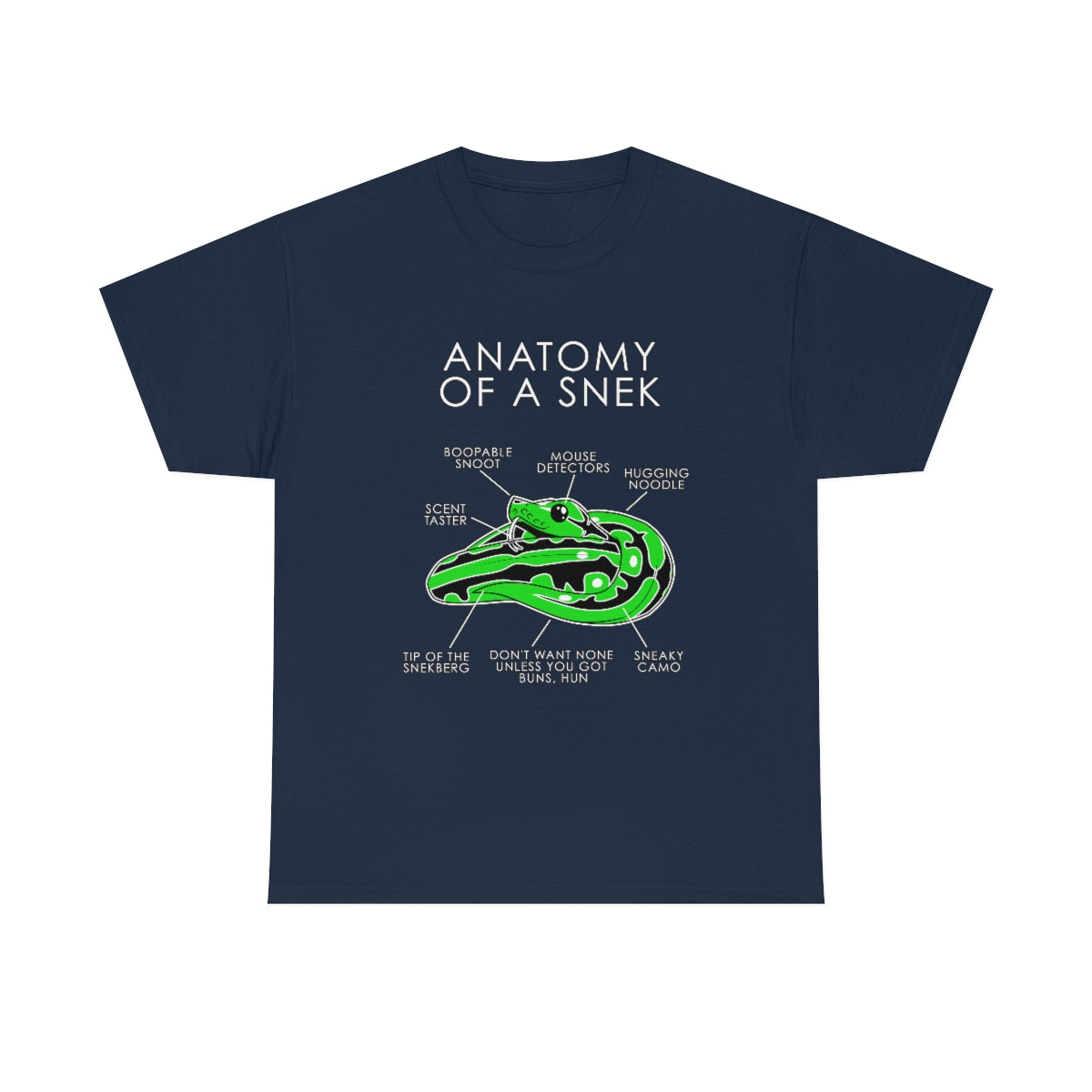 Snek Green - T-Shirt T-Shirt Artworktee Navy Blue S 