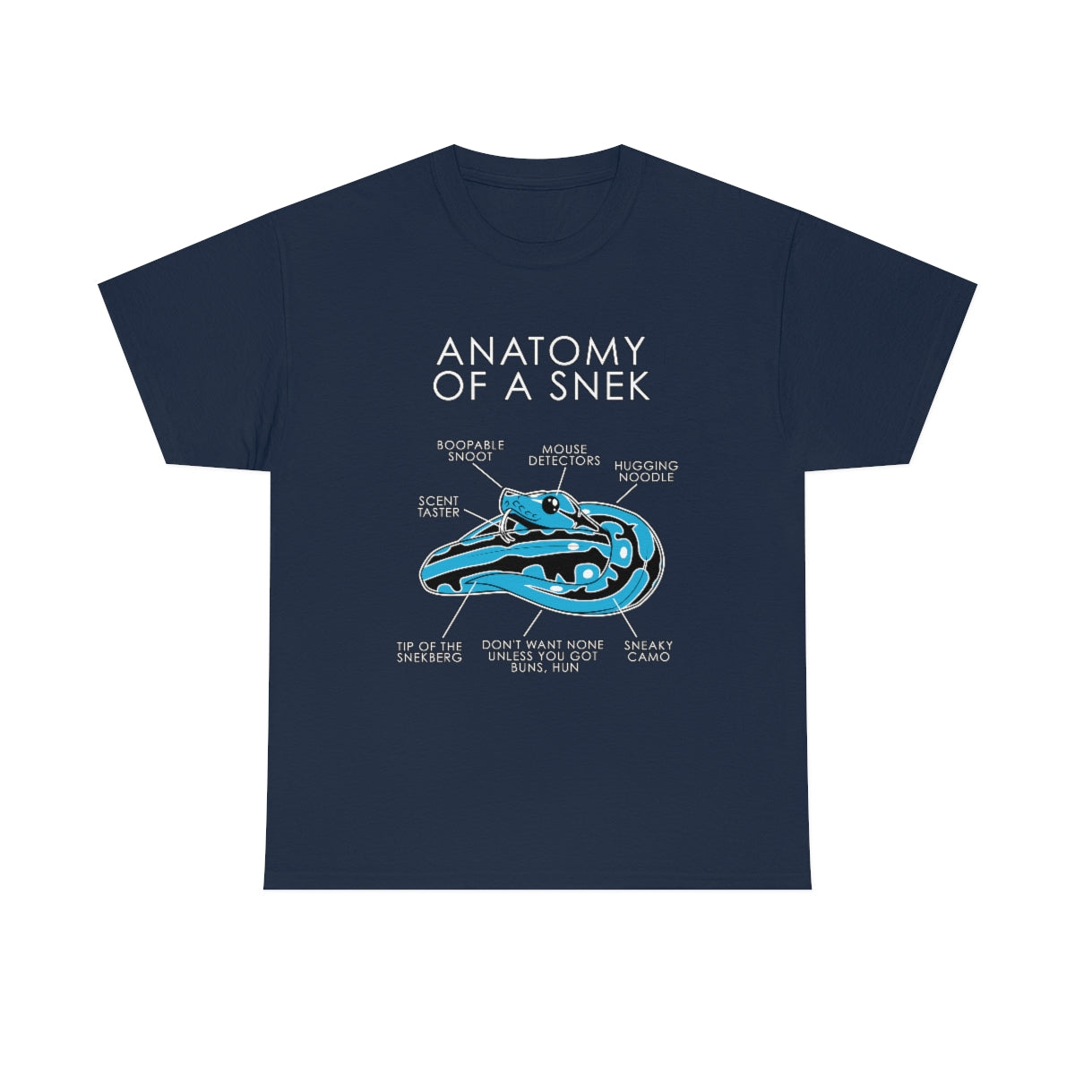 Snek Light Blue - T-Shirt T-Shirt Artworktee Navy Blue S 