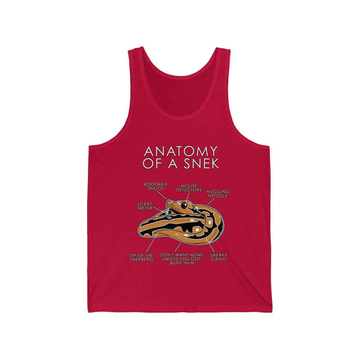 Snek Orange - Tank Top Tank Top Artworktee Red XS 