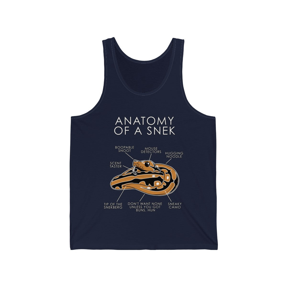 Snek Orange - Tank Top Tank Top Artworktee Navy Blue XS 