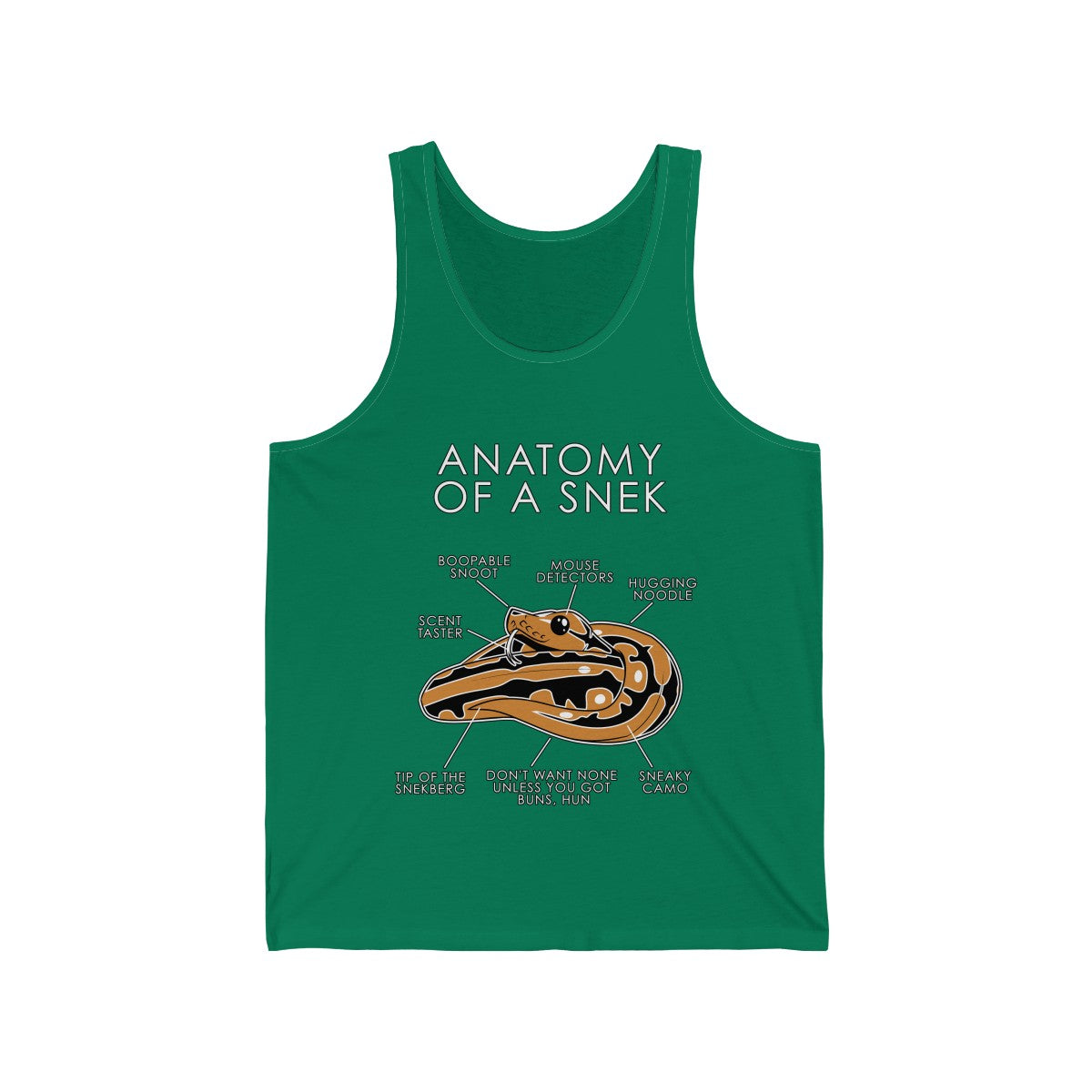 Snek Orange - Tank Top Tank Top Artworktee Green XS 