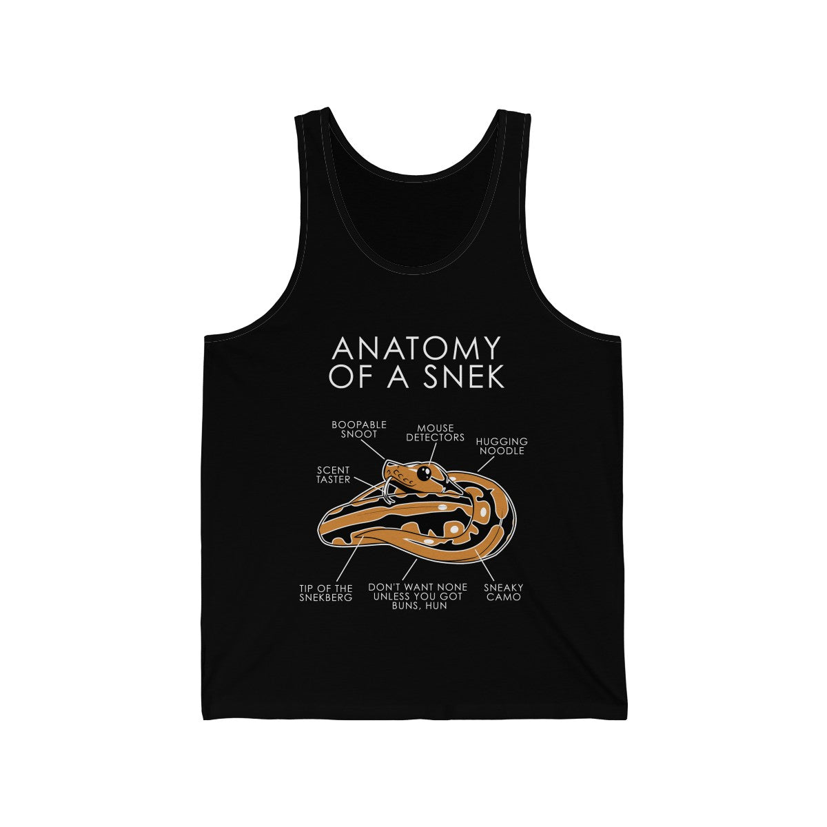 Snek Orange - Tank Top Tank Top Artworktee Black XS 