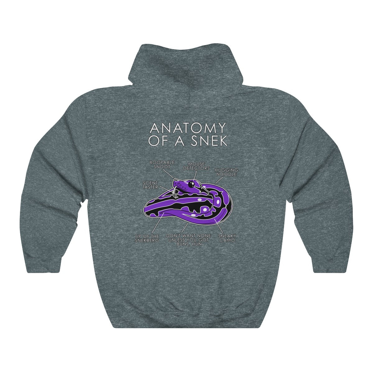 Snek Purple - Hoodie Hoodie Artworktee Dark Heather S 