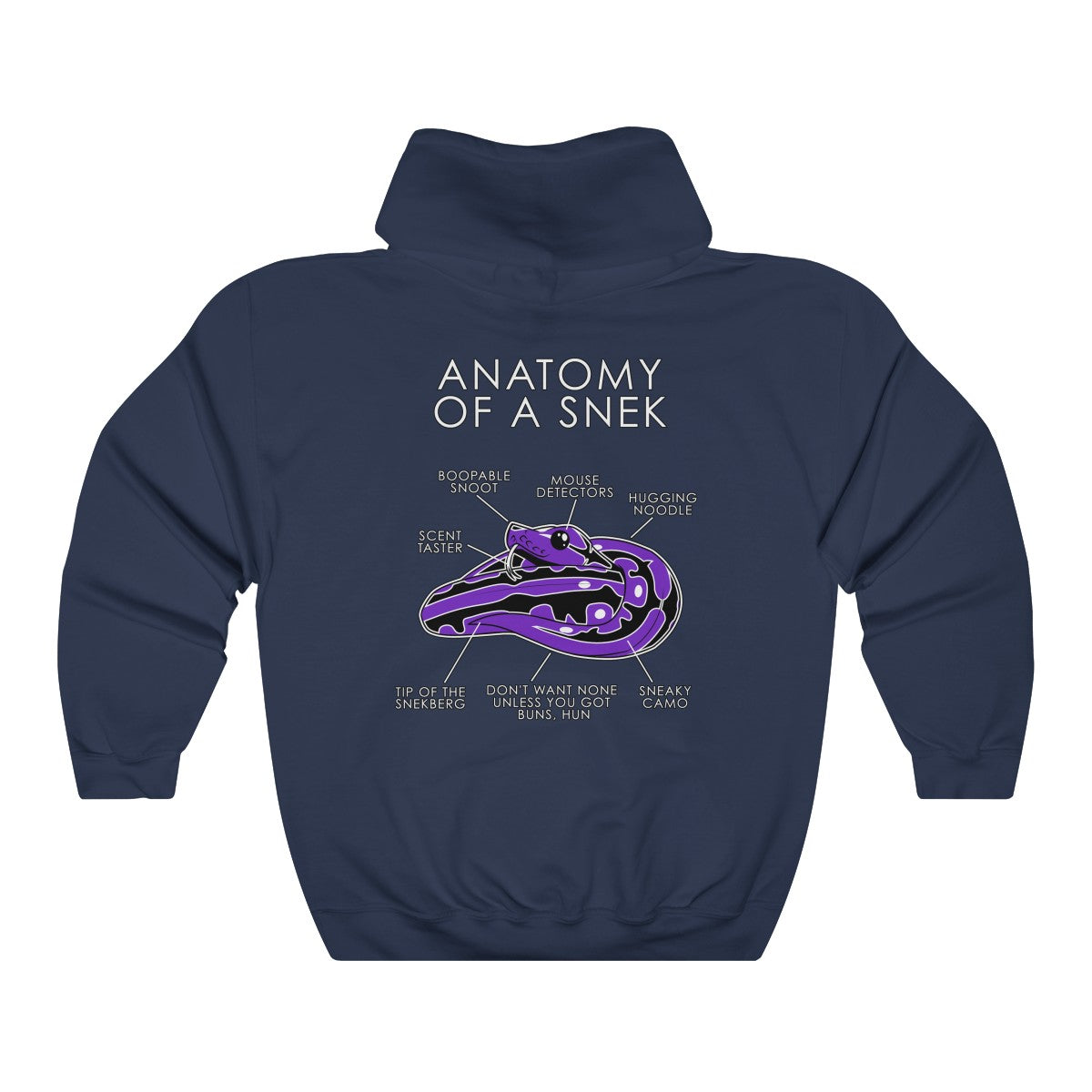 Snek Purple - Hoodie Hoodie Artworktee Navy Blue S 