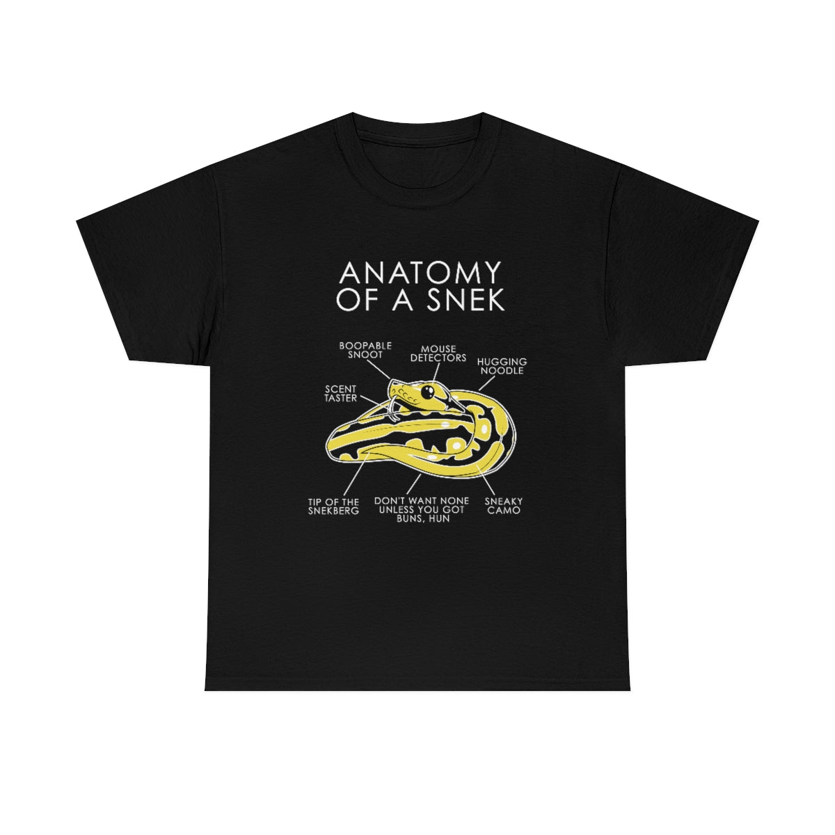 Snek Yellow - T-Shirt T-Shirt Artworktee Black S 