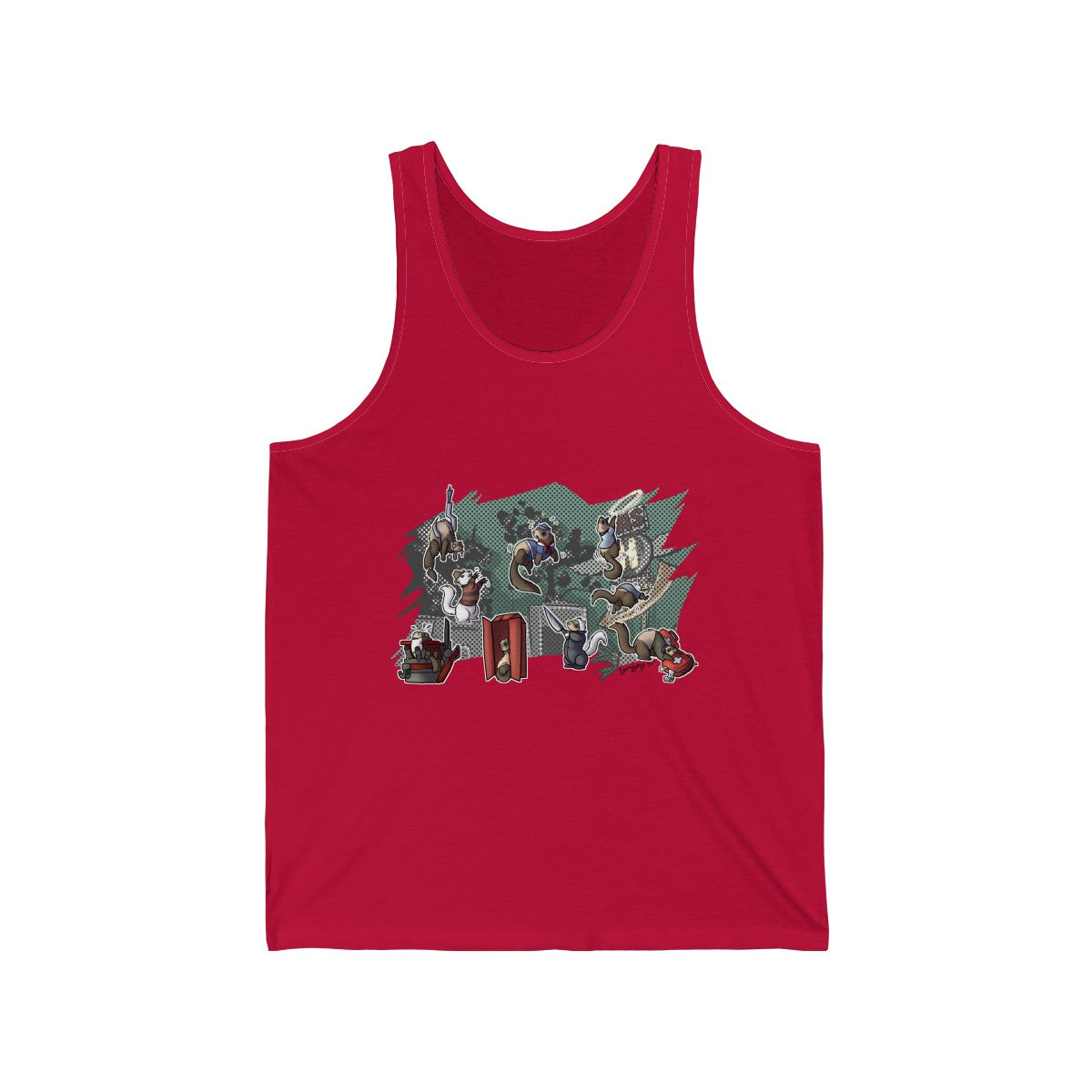 Thabo's Store - Tank Top Tank Top Thabo Meerkat Red XS 