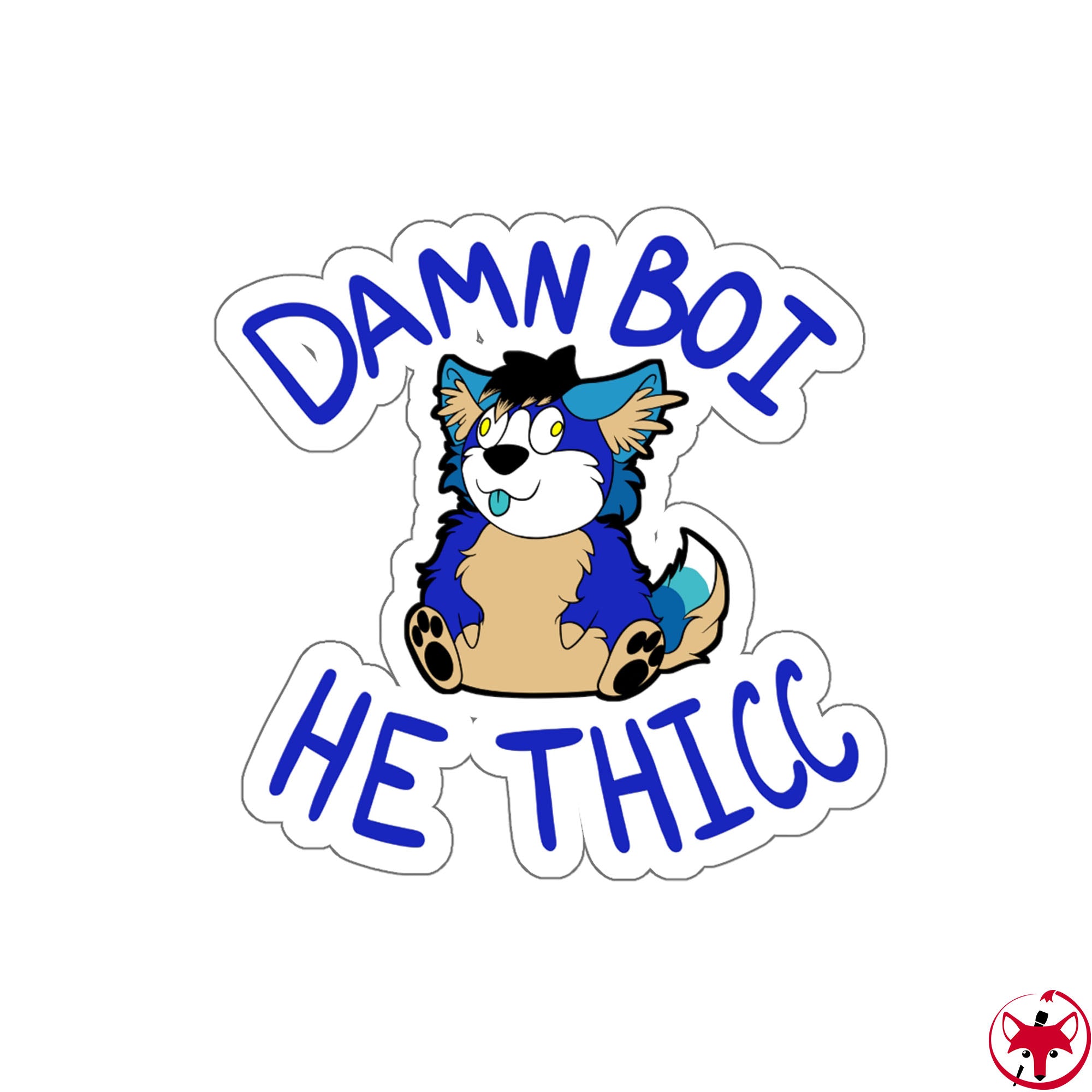 Thicc Boi With Text - Sticker AFLT-Hund The Hound 