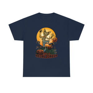 This is Meowlloween - T-Shirt T-Shirt Artworktee Navy Blue S 