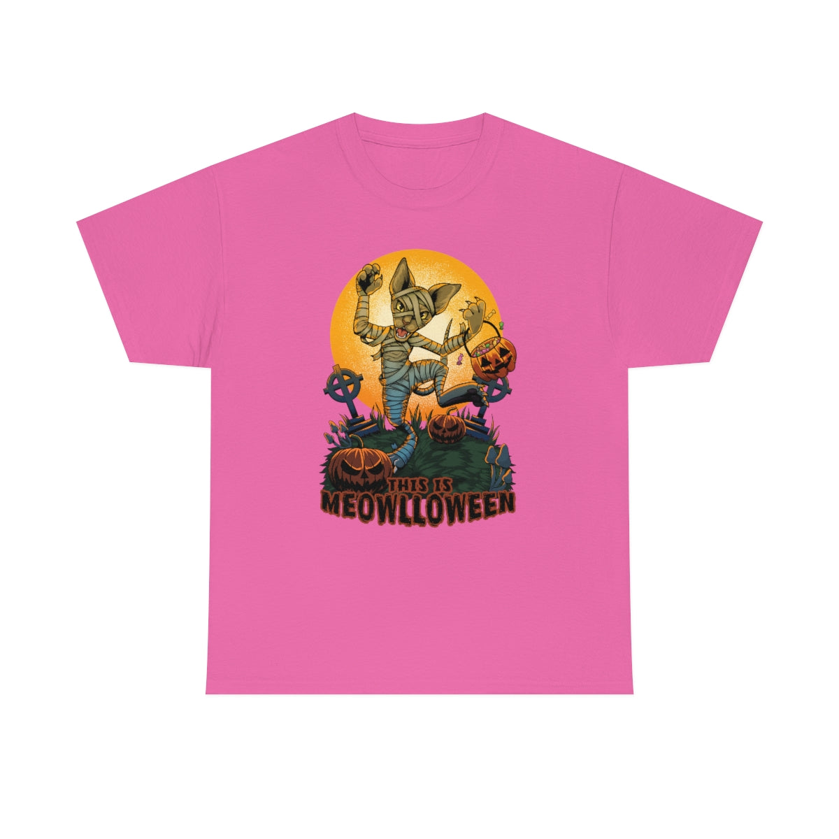 This is Meowlloween - T-Shirt T-Shirt Artworktee Pink S 